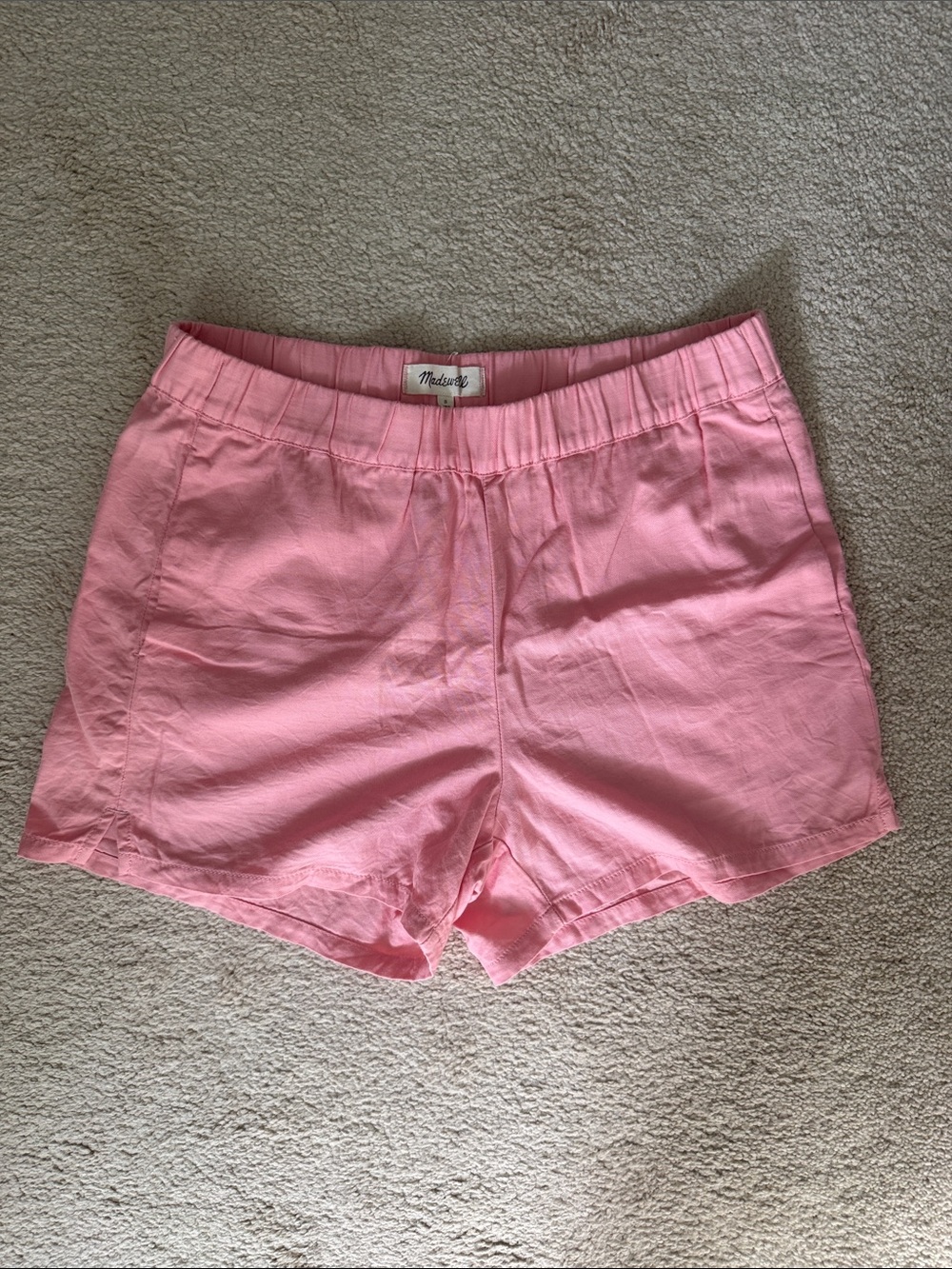 Madewell Bubblegum Pink Elastic-Waist Casual Shorts